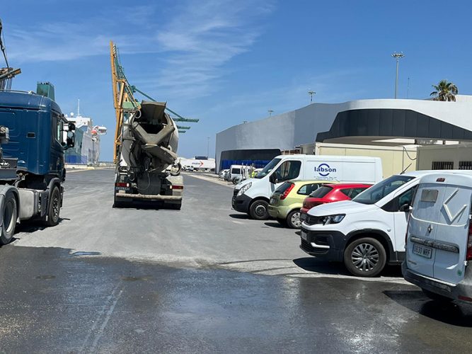 Obras en el puerto de Huelva